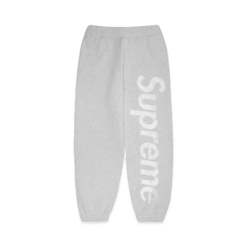 Supreme Satin Applique Sweatpant (23FW) "Ash Grey"