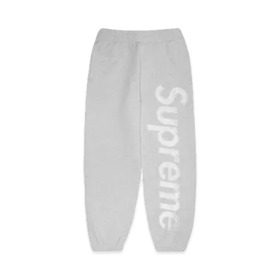 Supreme Satin Applique Sweatpant (23FW) "Ash Grey"