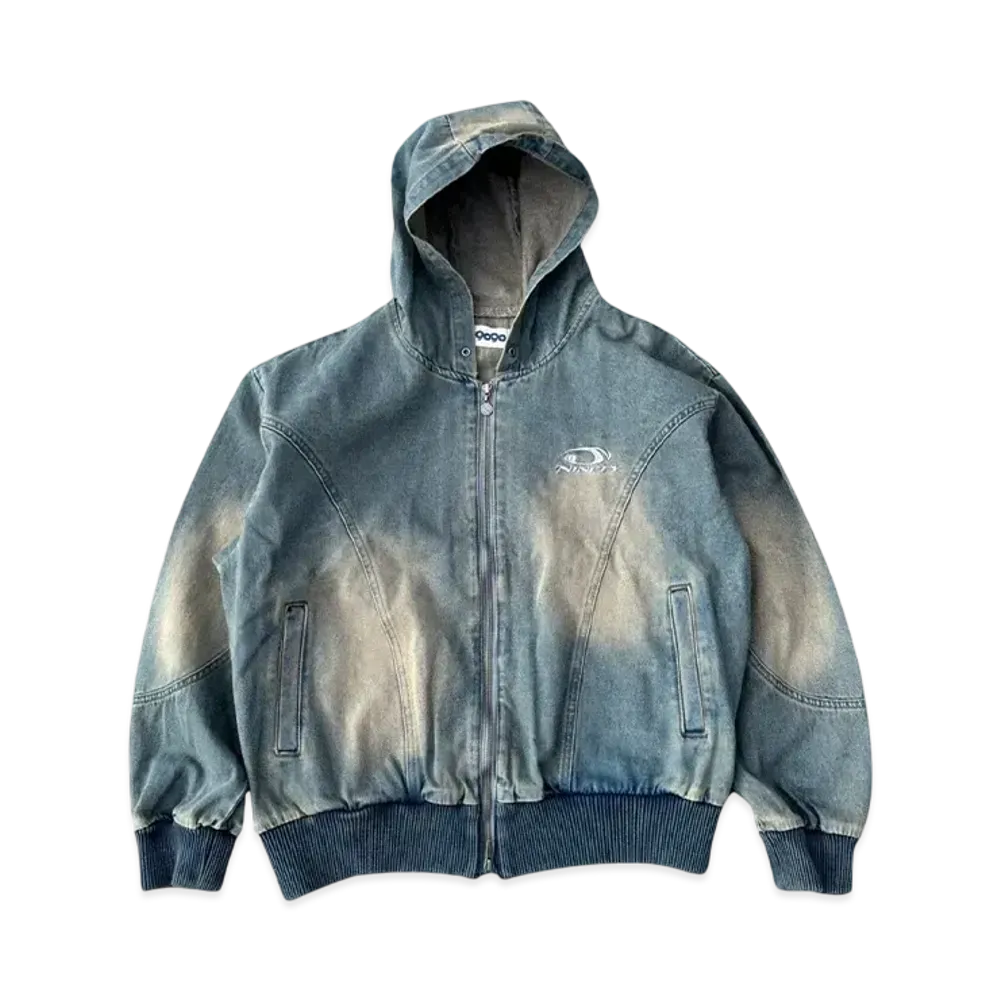 9090 Yoke Denim Zip Hoodie "SAND BEIGE"