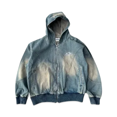 9090 Yoke Denim Zip Hoodie "SAND BEIGE"