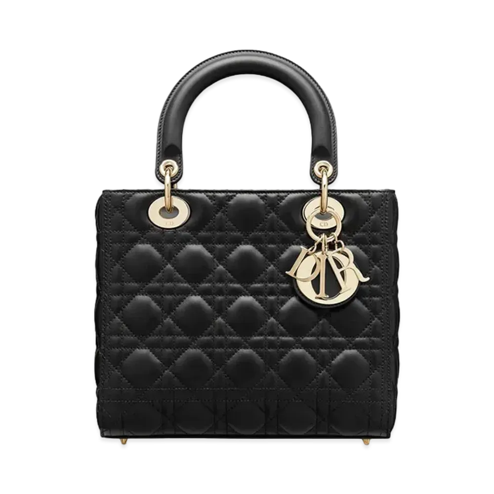Dior Medium Lady Dior Bag Cannage Lambskin "Black"
