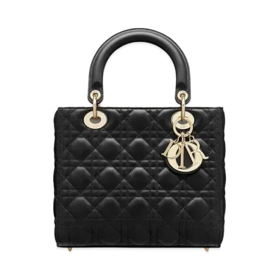 Dior Medium Lady Dior Bag Cannage Lambskin "Black"