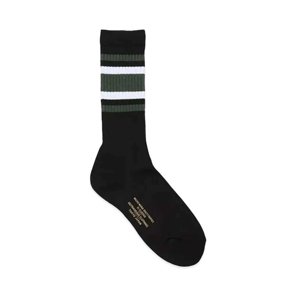 WACKO MARIA Striped Jacquard Socks "Black/Green"