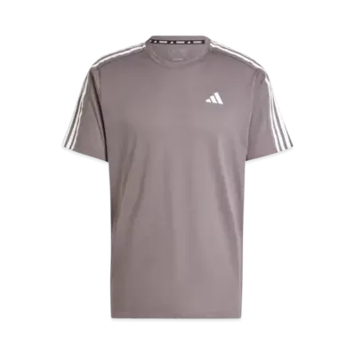 adidas Own The Run 3-Stripes Short Sleeve T-Shirt "Charcoal"