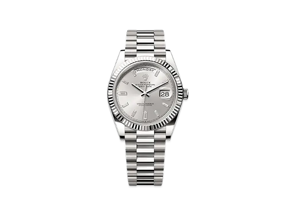 ROLEX Day-Date 40mm White Gold 228239 "Silver"