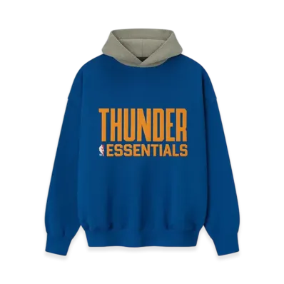 FEAR OF GOD ESSENTIALS Thunder Sport Hoodie "Blue/Concrete Heather"