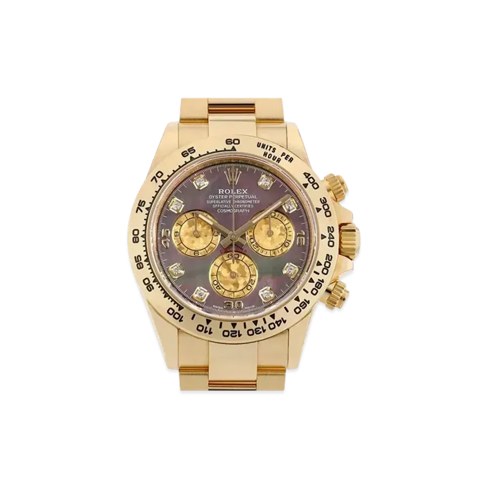 ROLEX Cosmograph Daytona 8P Diamonds "Black Shell/Yellow Gold"