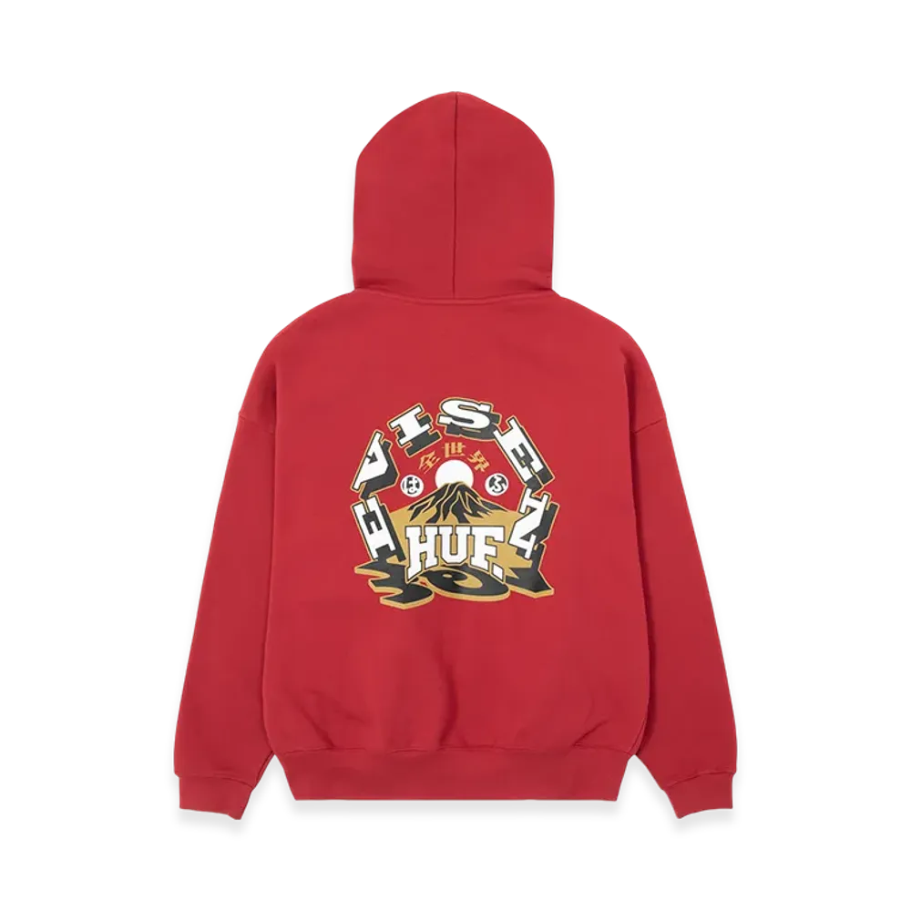 HUF x Evisen Hufuji Zip Hoodie "Red"