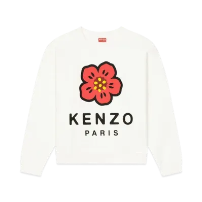 KENZO "BOKE FLOWER" CREWNECK SWEAT MENS "Off White"