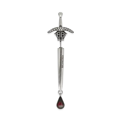 BALENCIAGA Goth Sword Earrings "Silver"