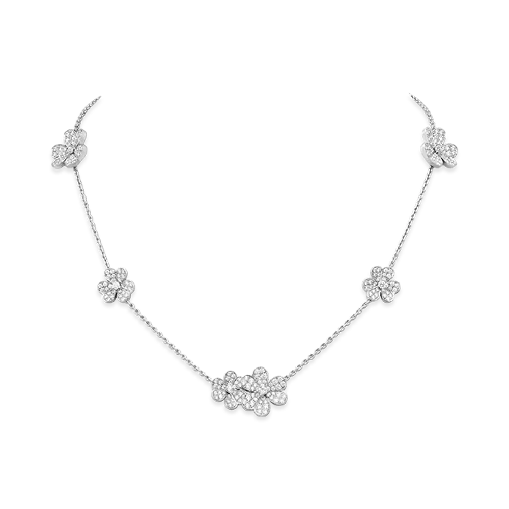 Van Cleef & Arpels Frivole necklace 9 flowers "18K White gold/Diamond"