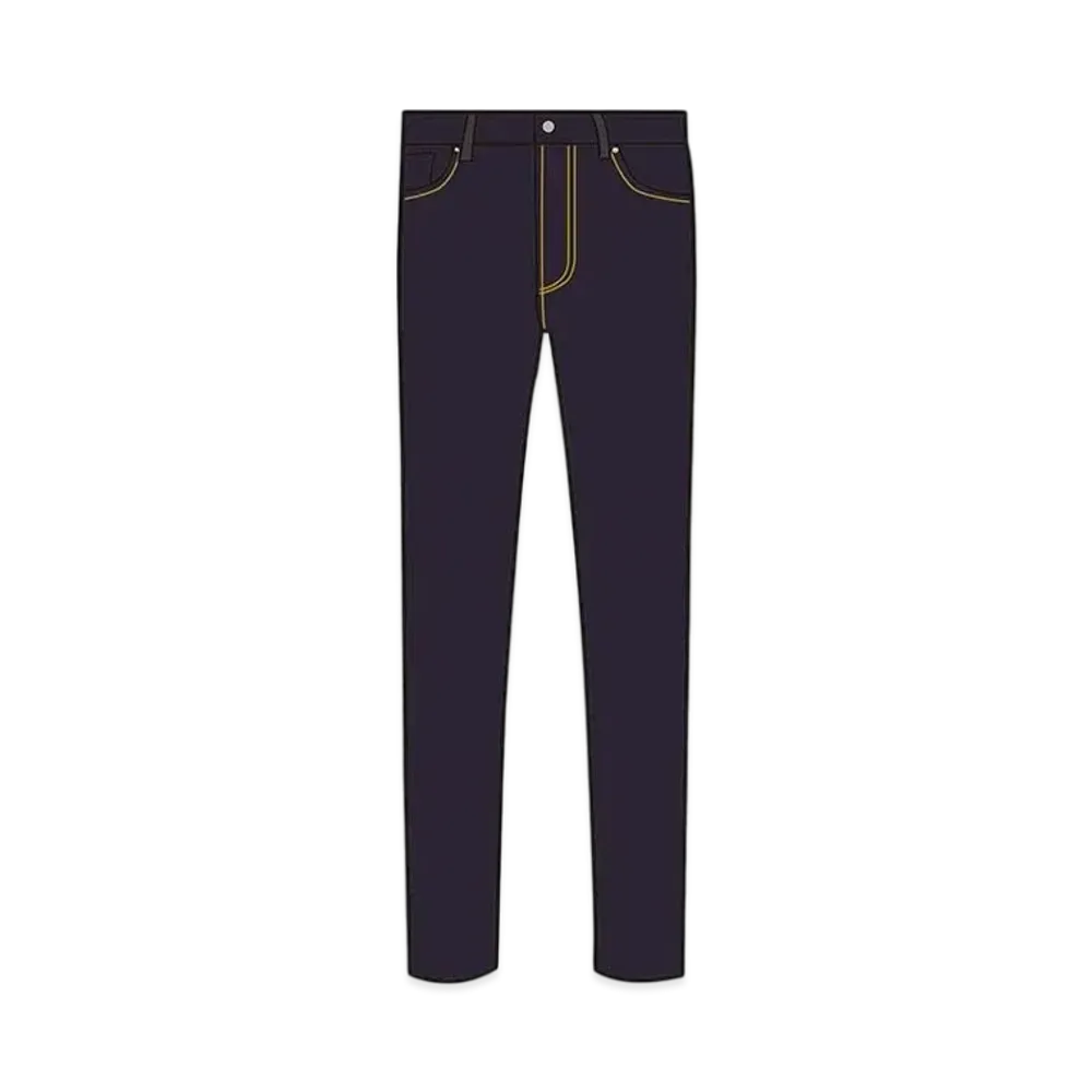 Dior x Sacai Slim Fit Jeans (New Regular) Low Cotton Denim "Indigo"