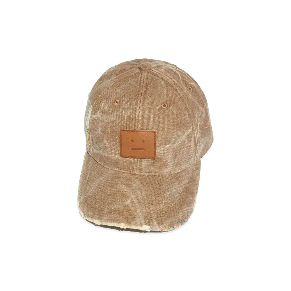 Acne Studios Leather Face Patch Cap "Taffy Brown"