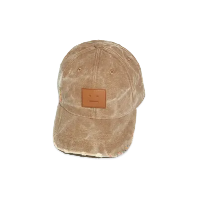 Acne Studios Leather Face Patch Cap "Taffy Brown"