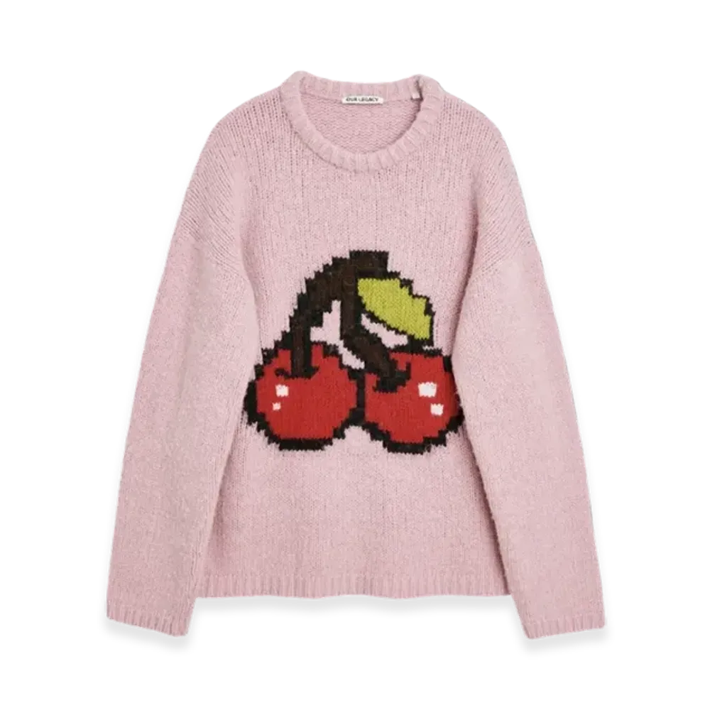 OUR LEGACY Women's Sonar Roundneck Acrylic "Candyfloss Cherry"