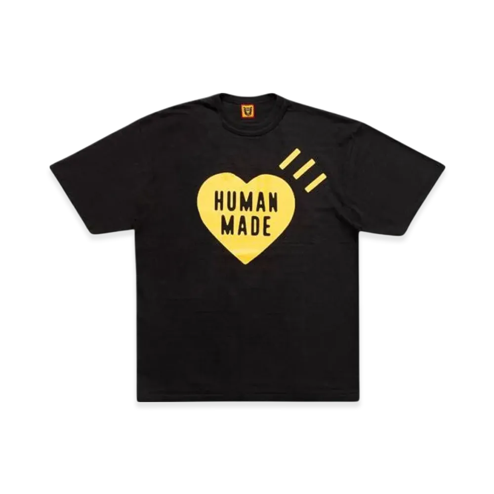 HUMAN MADE Heart T-Shirt Black Yellow Shinsaibashi Parco Store Exclusive "Black/Yellow"