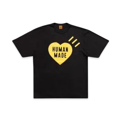 HUMAN MADE Heart T-Shirt Black Yellow Shinsaibashi Parco Store Exclusive "Black/Yellow"