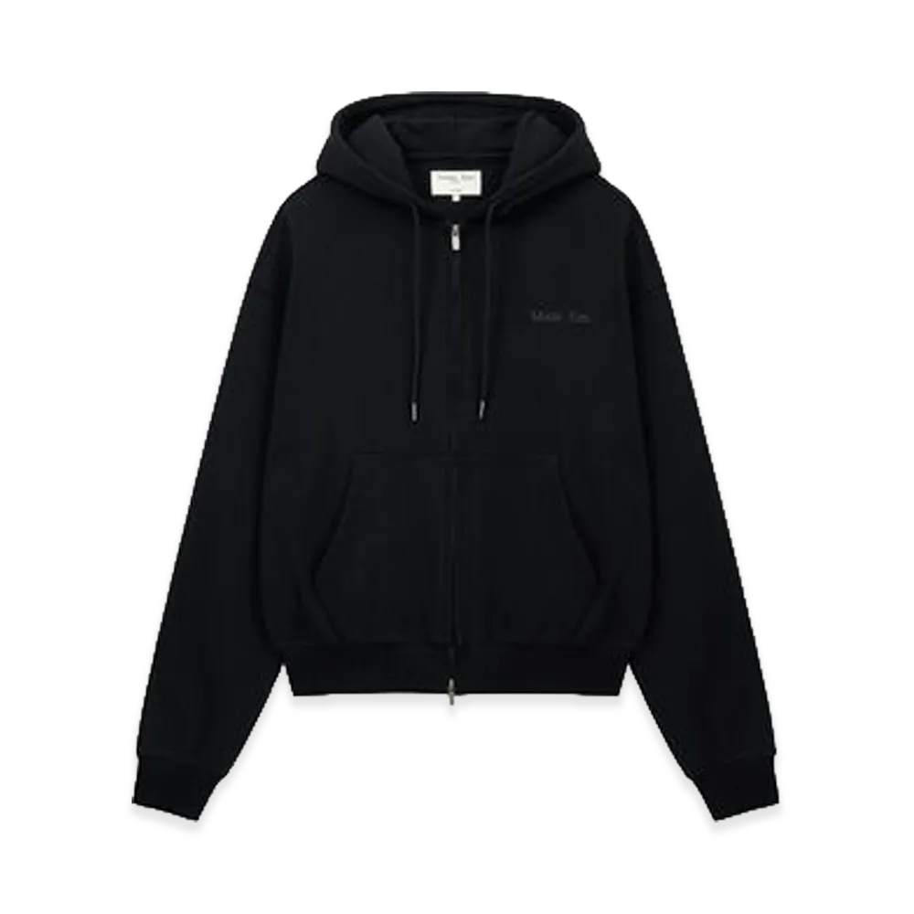 Matin Kim Back Logo Essential Hoody Zip Up "Black"