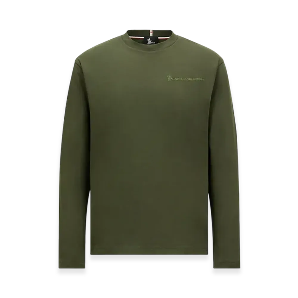 MONCLER Logo Long Sleeve Cotton T-Shirt "Navy Blue"