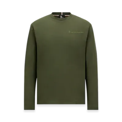 MONCLER Logo Long Sleeve Cotton T-Shirt "Navy Blue"