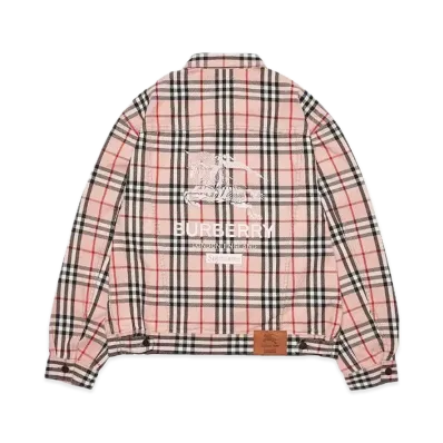 Supreme x Burberry Denim Trucker Jacket "Pink"