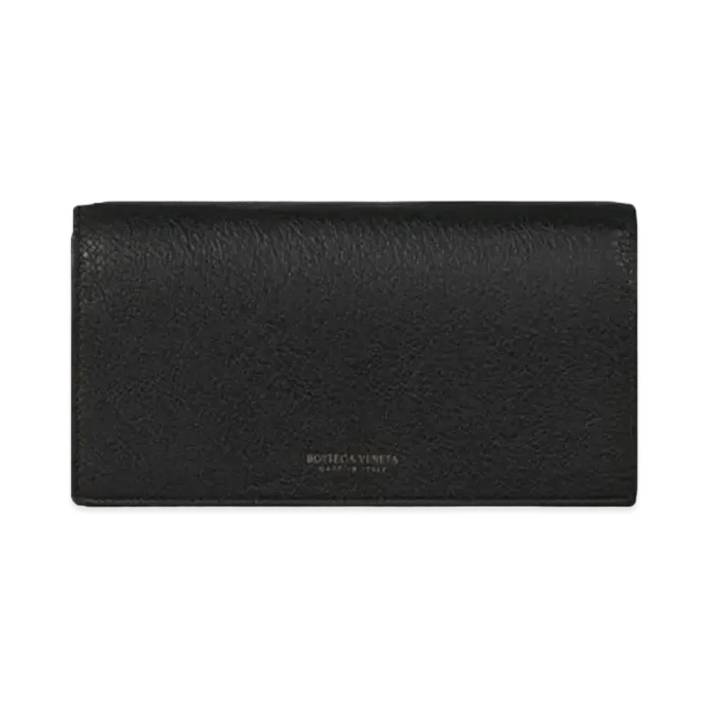 Bottega Veneta Calfskin Flap Wallet "Black"