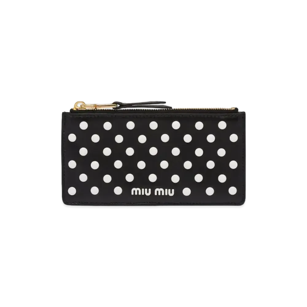 MIU MIU Nappa Leather Pouch Wallet "Black/White"