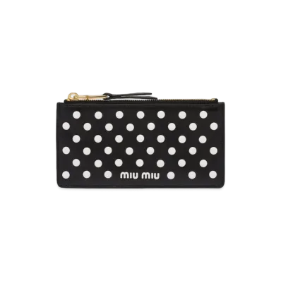 MIU MIU Nappa Leather Pouch Wallet "Black/White"