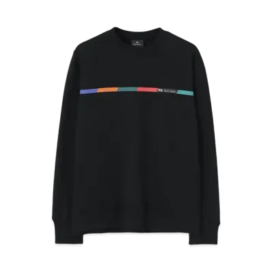 Paul Smith Sports Stripe Bar Crew Neck Sweatshirts "Black"