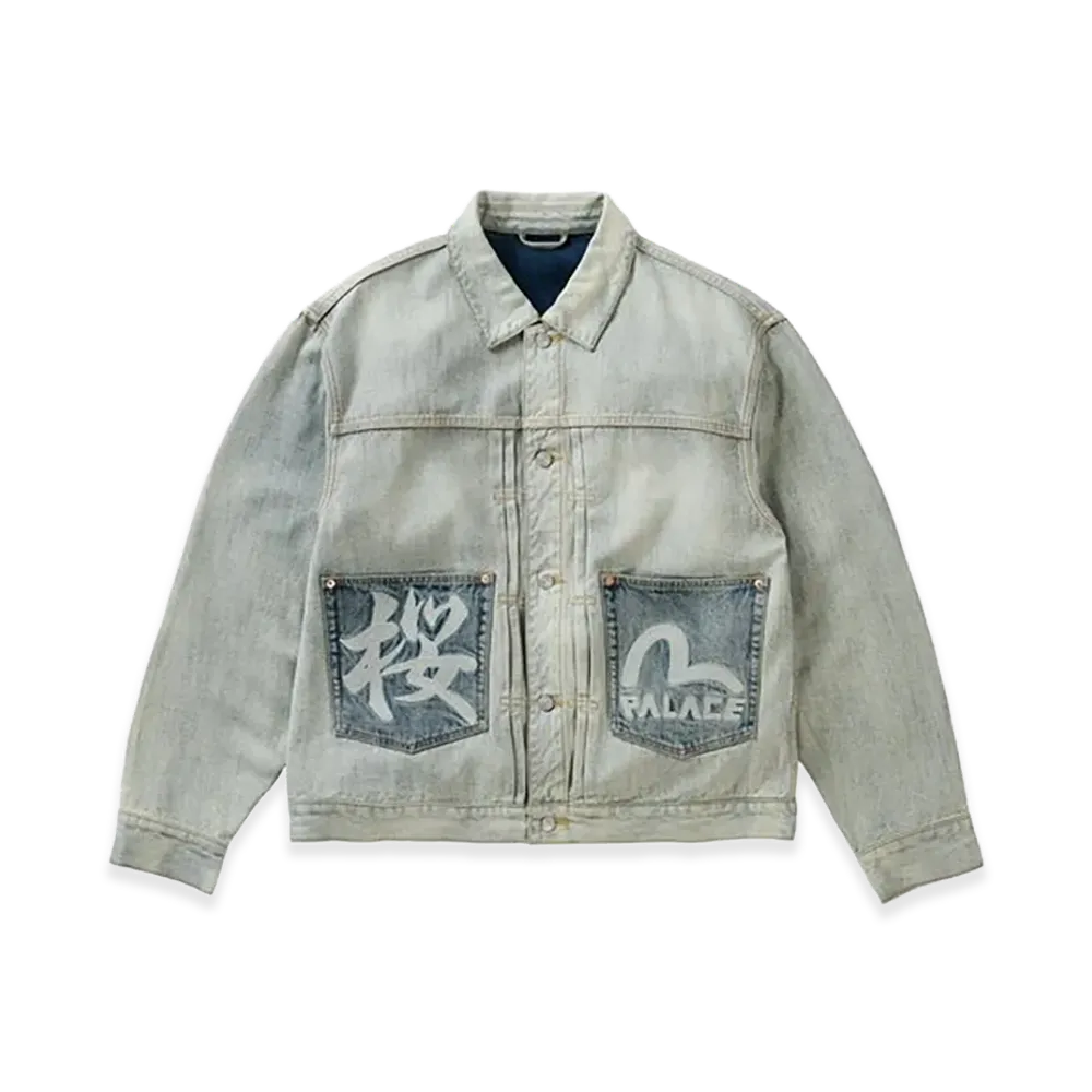 PALACE x EVISU Type 2 Denim Jacket "Reverse Indigo"