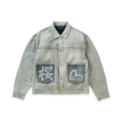 PALACE x EVISU Type 2 Denim Jacket "Reverse Indigo"