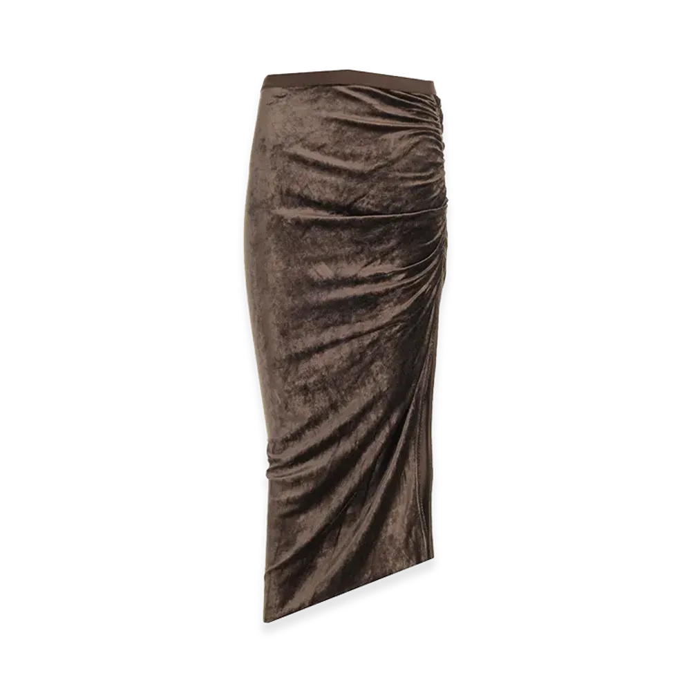Rick Owens Women's "Svita" Midi Skirt "Brown"