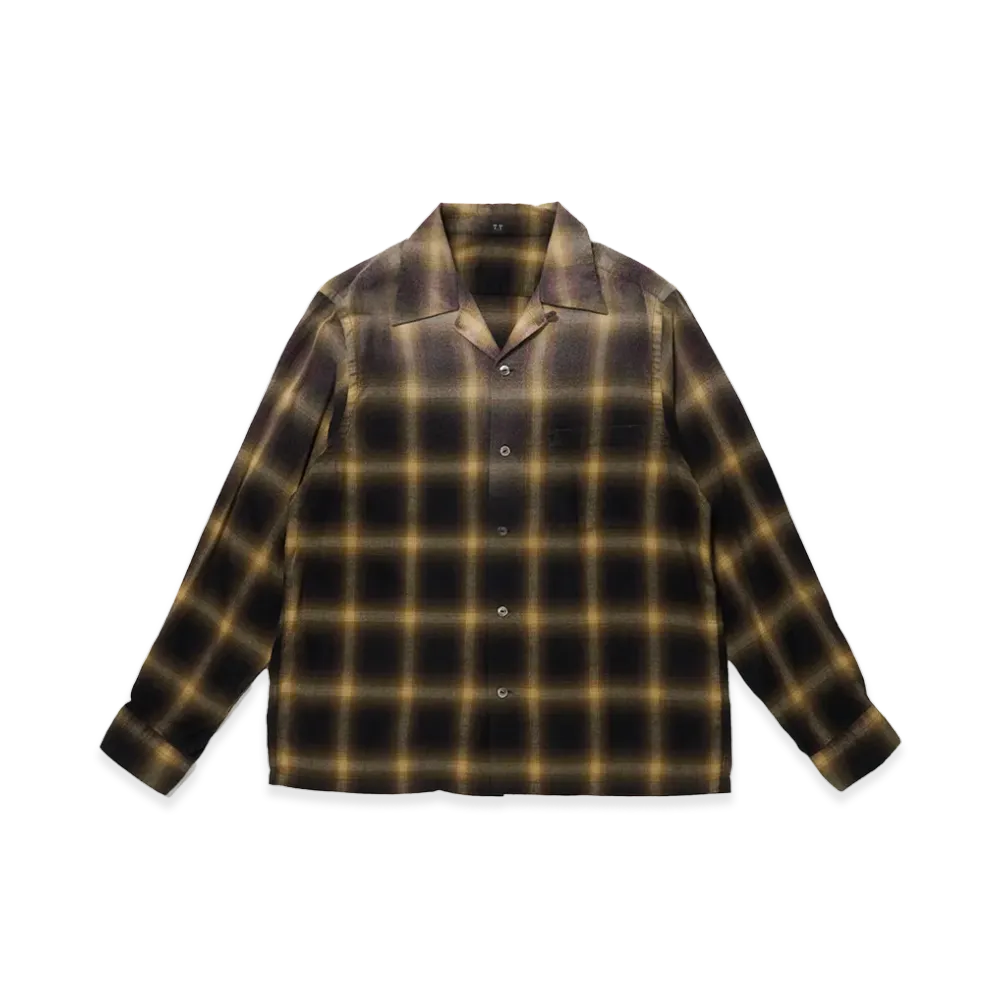 T.T Taiga Takahashi LOT.101 Open Collar Shirt "Bleached Beige Plaid"