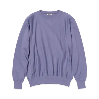 AURALEE Elastic High Gauge Sweat P/O "Purple"