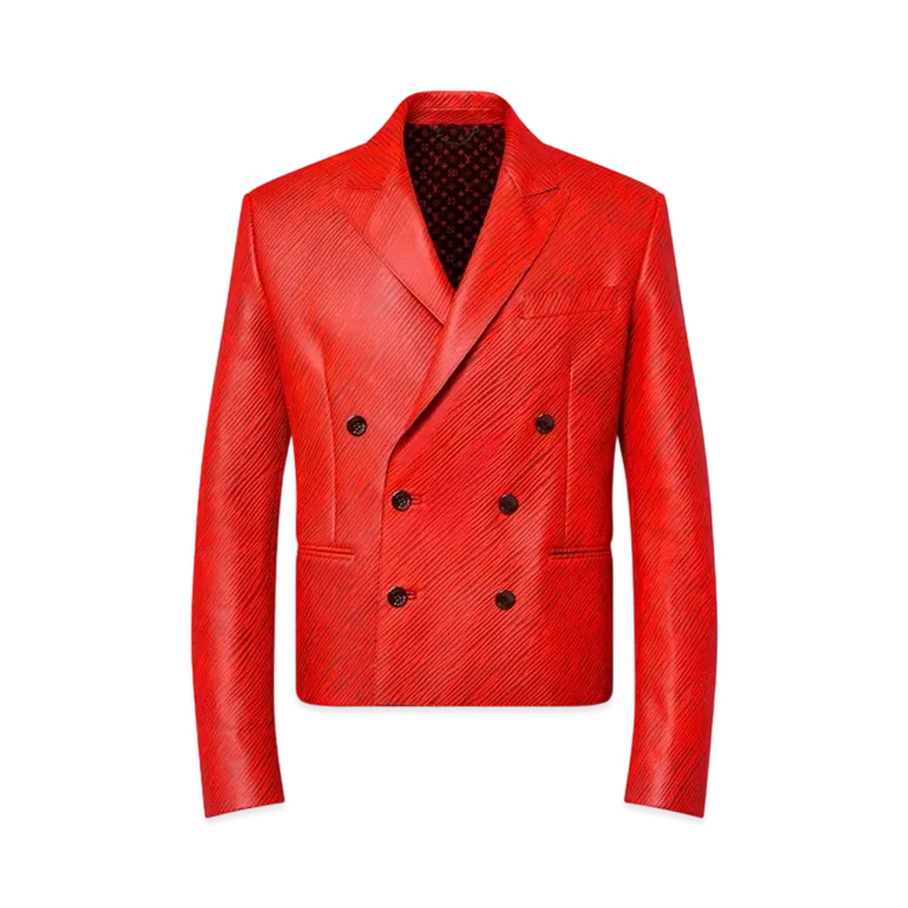Louis Vuitton x Park Seo-Bo Epi Double-Breasted Leather Jacket "Bright Red"