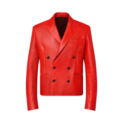 Louis Vuitton x Park Seo-Bo Epi Double-Breasted Leather Jacket "Bright Red"