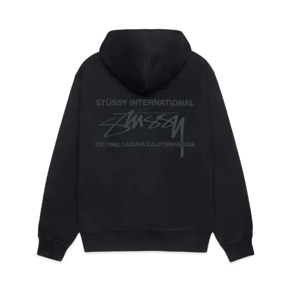 Stussy Smooth International Hoodie Pigment Dyed "Black"