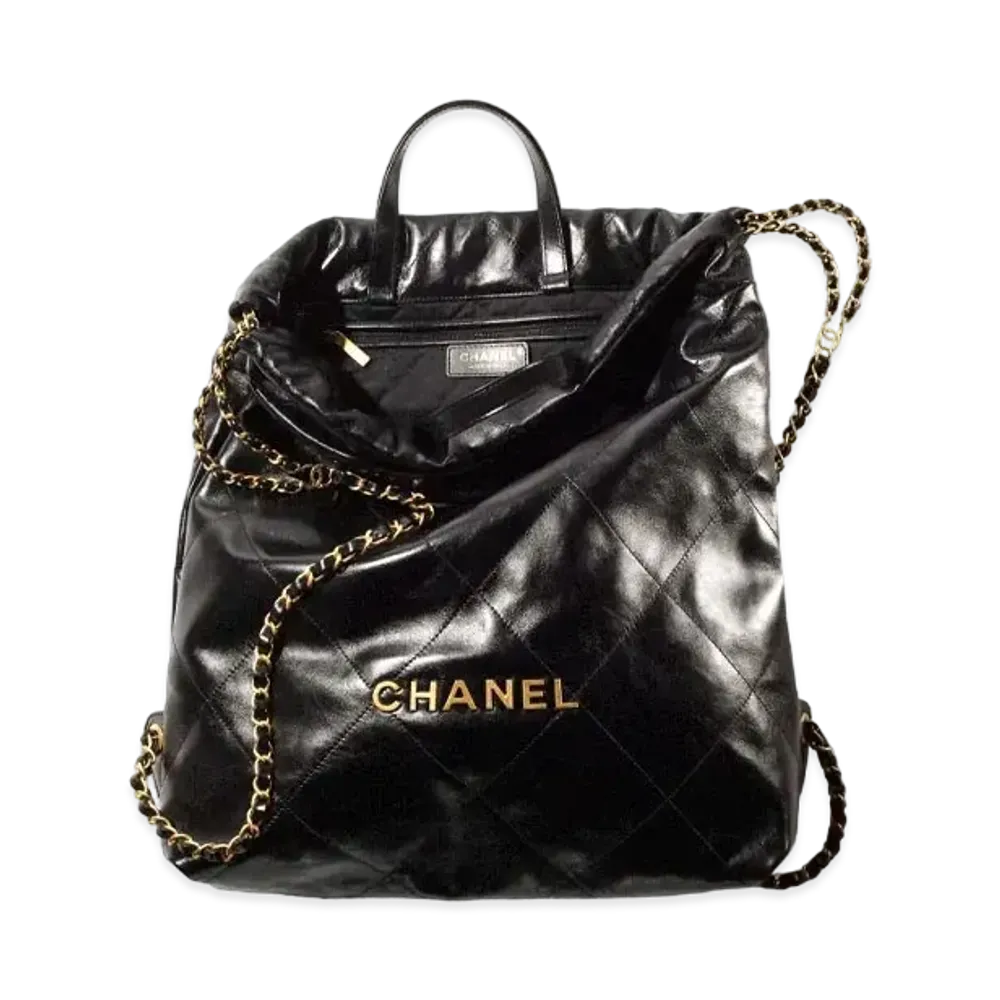 CHANEL 22 Backpack Shiny Calfskin "Black"