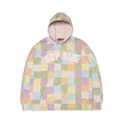 Supreme Reverse Patchwork Zip Up Hooded Sweatshirt "Multi"