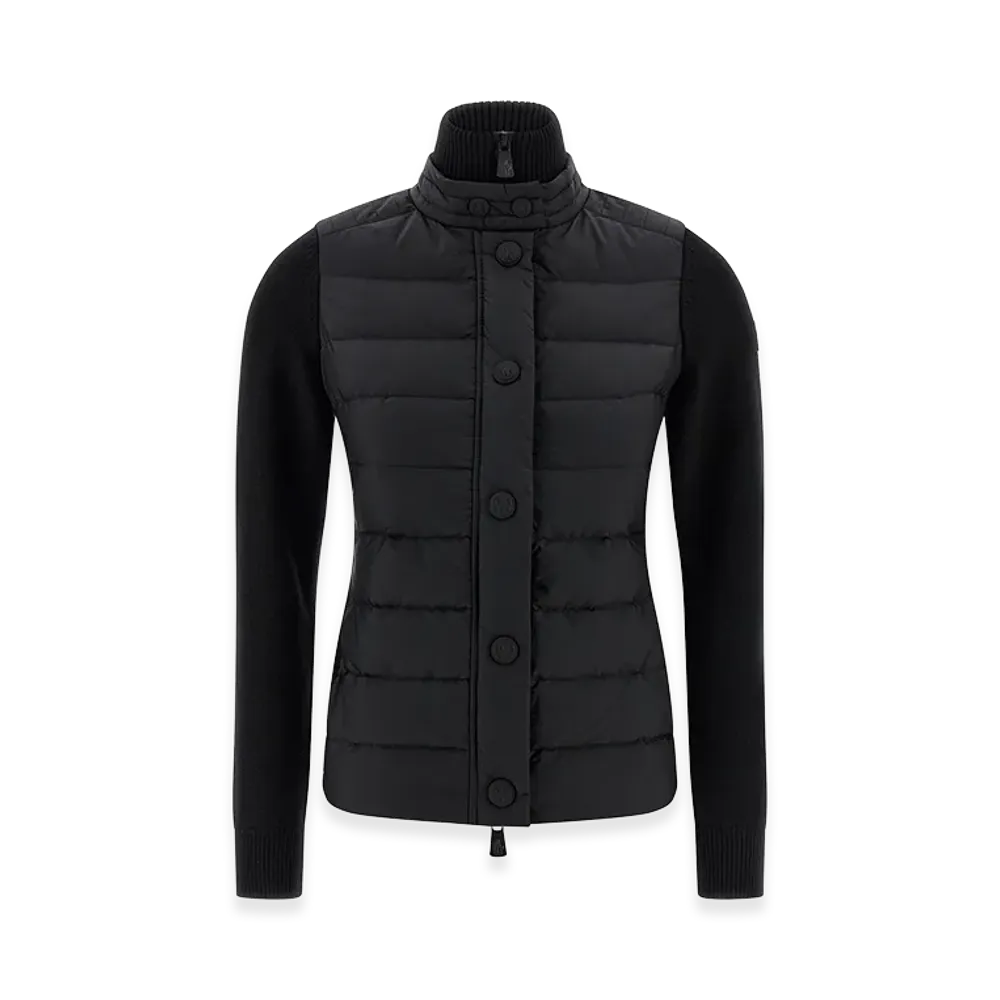 MONCLER Women's Padded Wool Cardigan "Black"