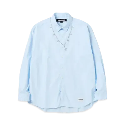 NEIGHBORHOOD Cross Embroidery Shirt LS "Saxe"