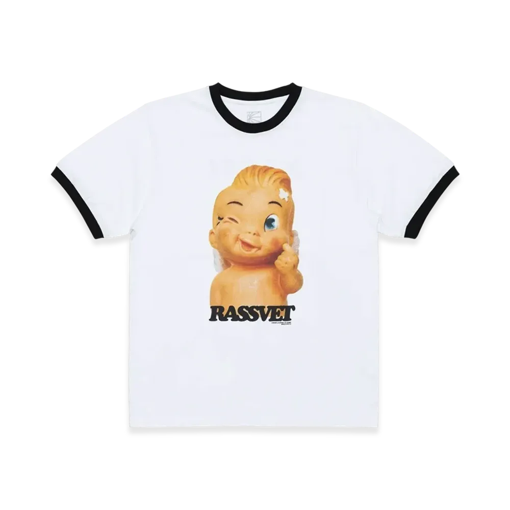 RASSVET Merci Ringer T-Shirt "White"