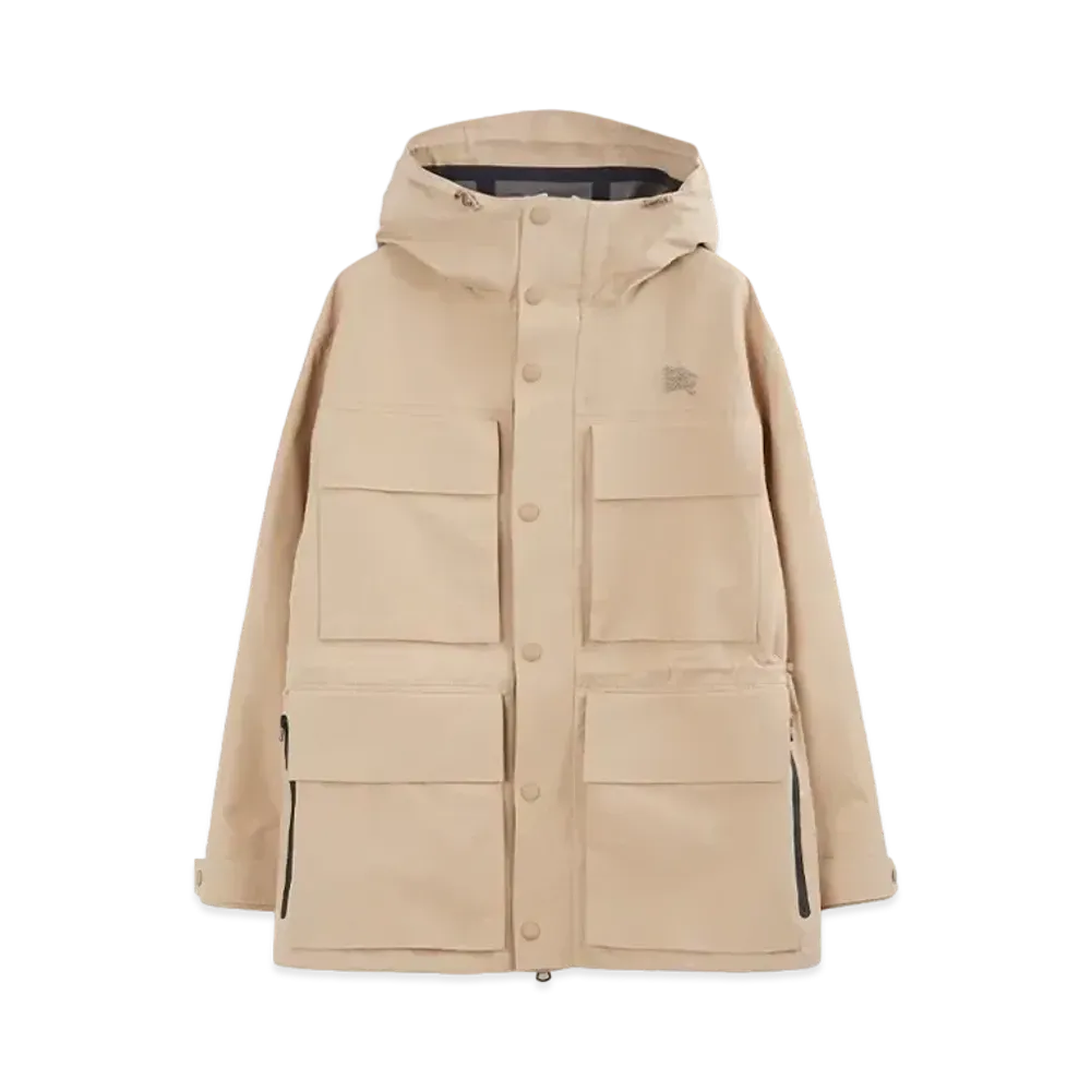 Burberry Men's Cotton Blend Parka "Soft Fawn"