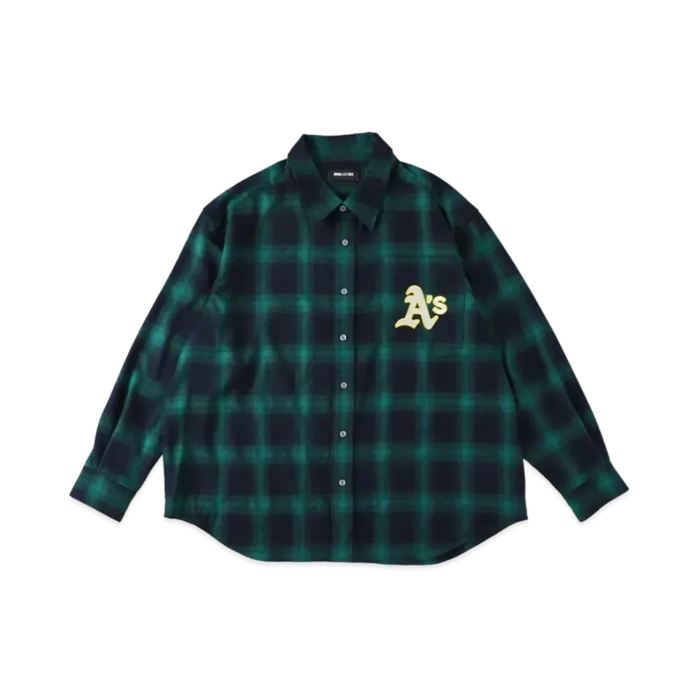 WIND AND SEA x MLB Check Shirt "Athletics"