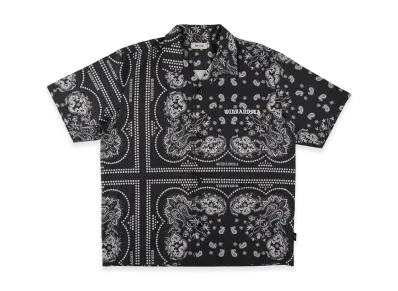 WIND AND SEA Black Bandana Open Collar Shirt "Black"