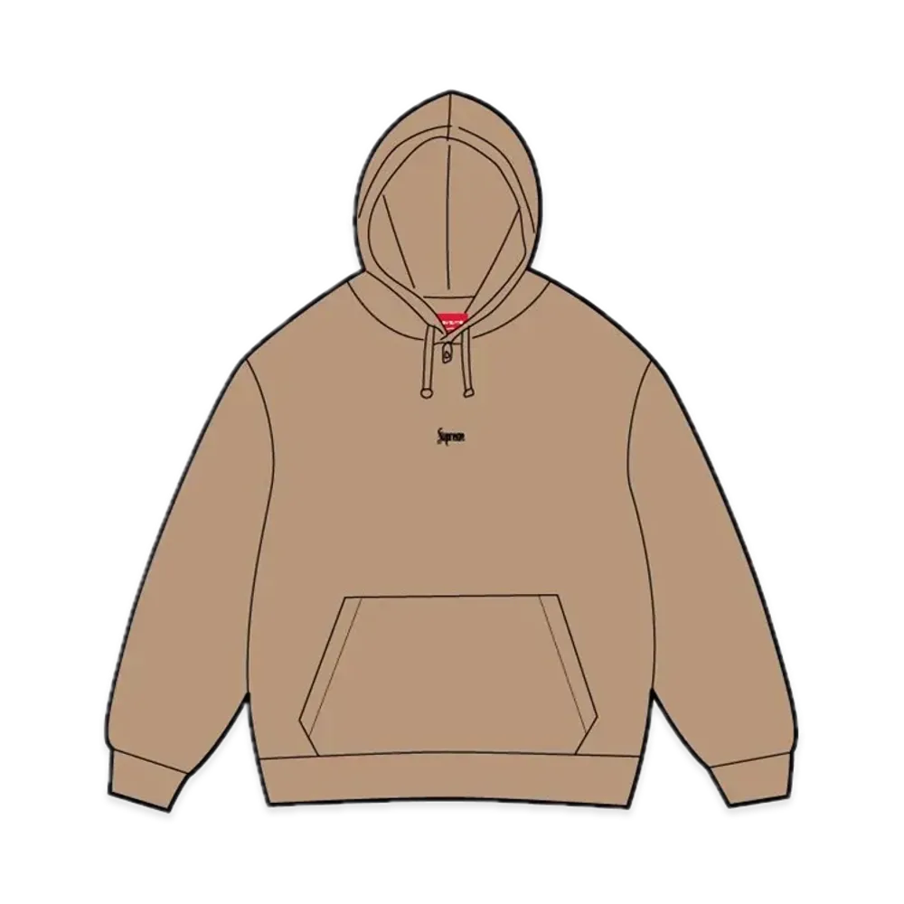 Supreme Micro Logo Hooded Sweatshirt "Tan"