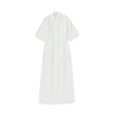 AURALEE Washed Finx Twill Shirt Dress "White"
