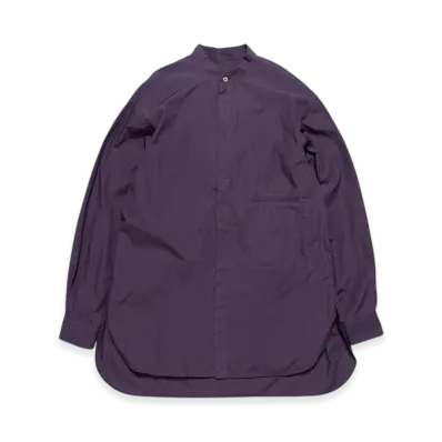 Graphpaper x YOKE Garment Dye Band Collar Shirt "Nightshade"