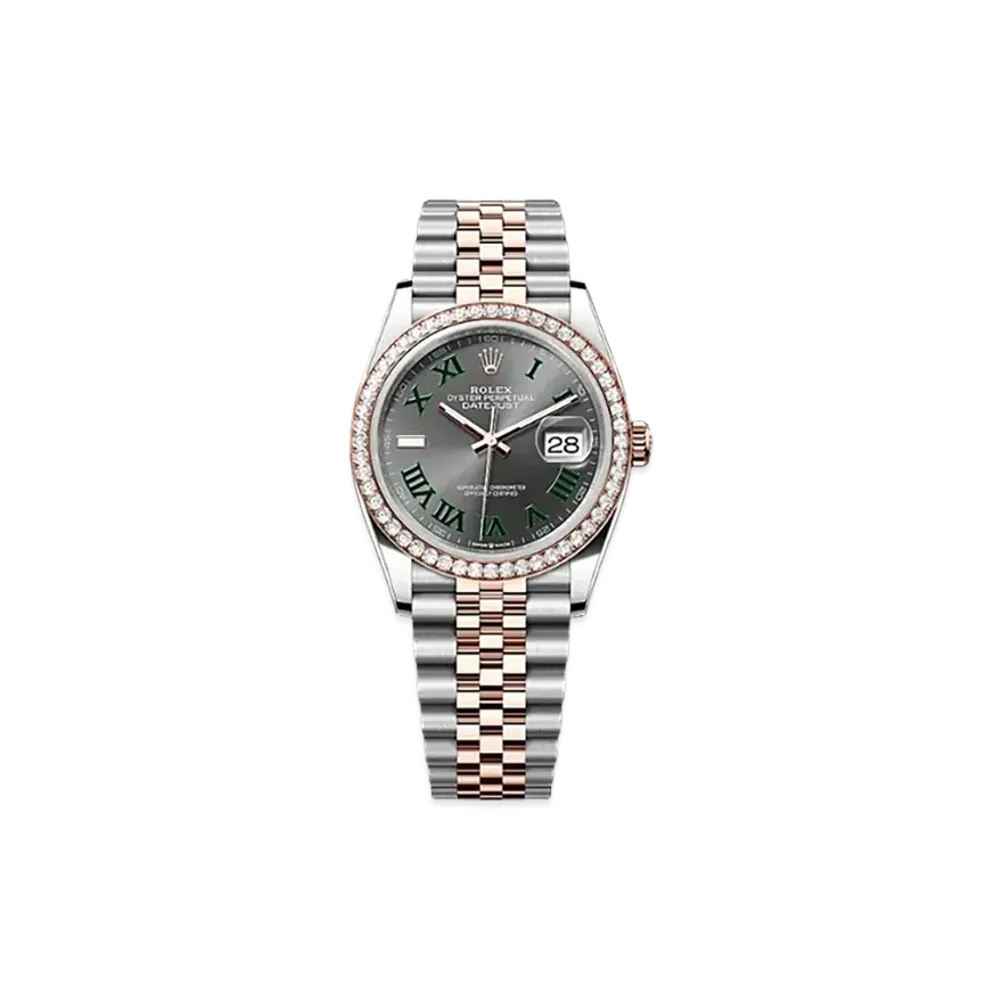 ROLEX Datejust 36mm Oystersteel & Everose Gold Diamond 126281RBR "Slate"