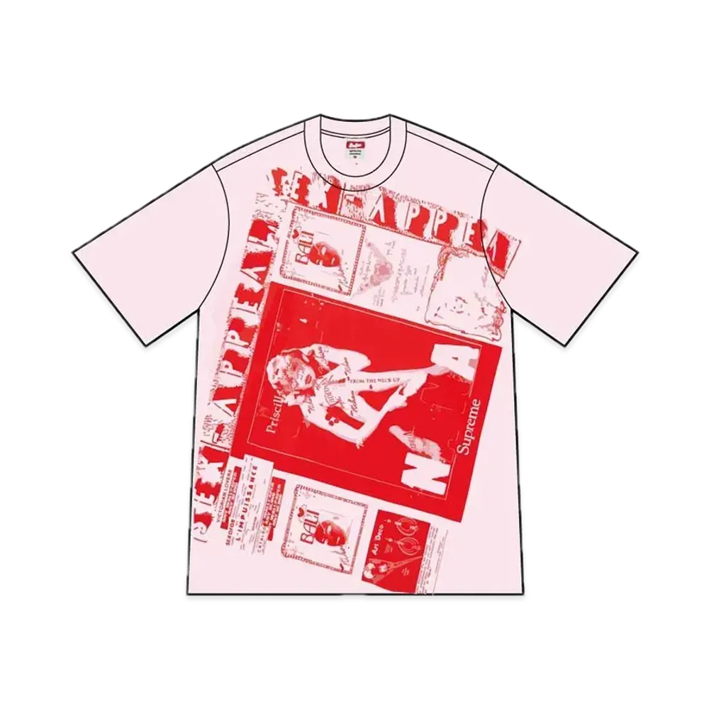 シュプリーム コラージュ Tシャツ "ライト ピンク"